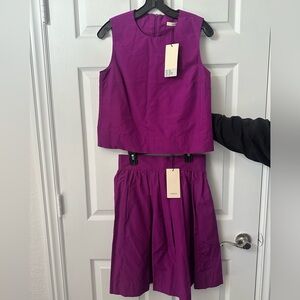 ODEEH sleeveless top and skirt set size 34 NWT